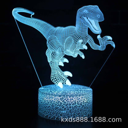 Cross-border dinosaur series colorful 3D night light LED touch remote control creative Christmas gift 3D table lamp