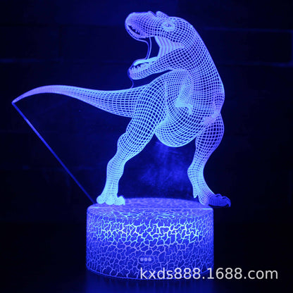 Cross-border dinosaur series colorful 3D night light LED touch remote control creative Christmas gift 3D table lamp