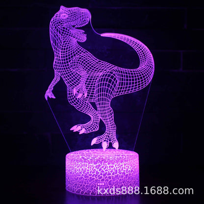 Cross-border dinosaur series colorful 3D night light LED touch remote control creative Christmas gift 3D table lamp