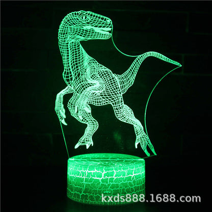 Cross-border dinosaur series colorful 3D night light LED touch remote control creative Christmas gift 3D table lamp