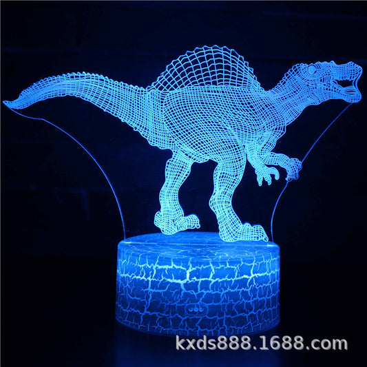 Cross-border dinosaur series colorful 3D night light LED touch remote control creative Christmas gift 3D table lamp