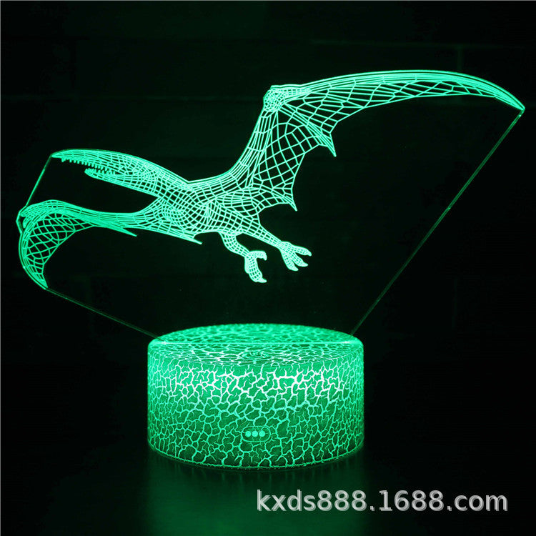 Cross-border dinosaur series colorful 3D night light LED touch remote control creative Christmas gift 3D table lamp