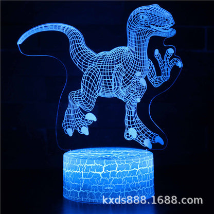 Cross-border dinosaur series colorful 3D night light LED touch remote control creative Christmas gift 3D table lamp