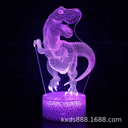 Cross-border dinosaur series colorful 3D night light LED touch remote control creative Christmas gift 3D table lamp