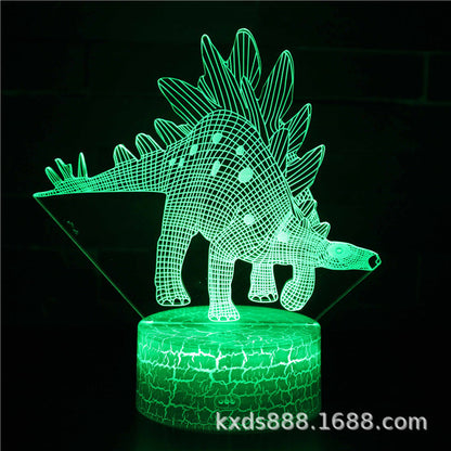 Cross-border dinosaur series colorful 3D night light LED touch remote control creative Christmas gift 3D table lamp