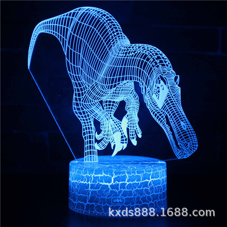 Cross-border dinosaur series colorful 3D night light LED touch remote control creative Christmas gift 3D table lamp