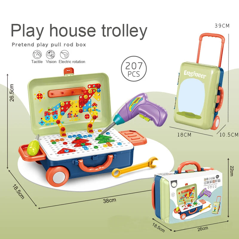 Children Toys Electric Drills Tool Toys Toolbox Set Simulation Drill Boy Puzzle Games Simulation Play House Toolbox Toys Set