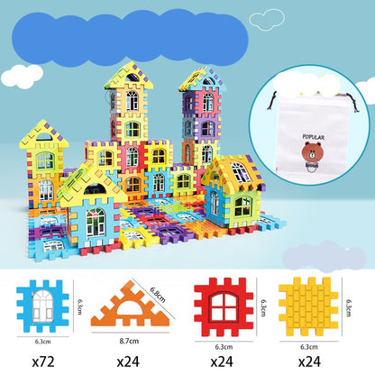 Children's large particle block building blocks can open the door plastic spelling castle assembly kindergarten early education