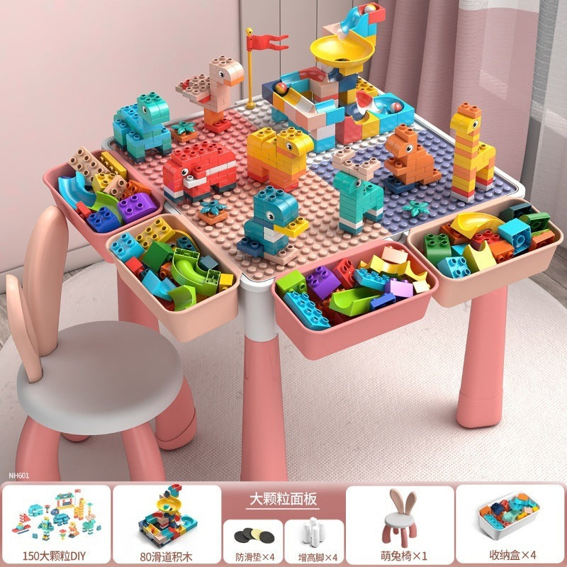 Children's multi-function building block table large particles compatible with LEGO building blocks large baby assembled toys educational learning table