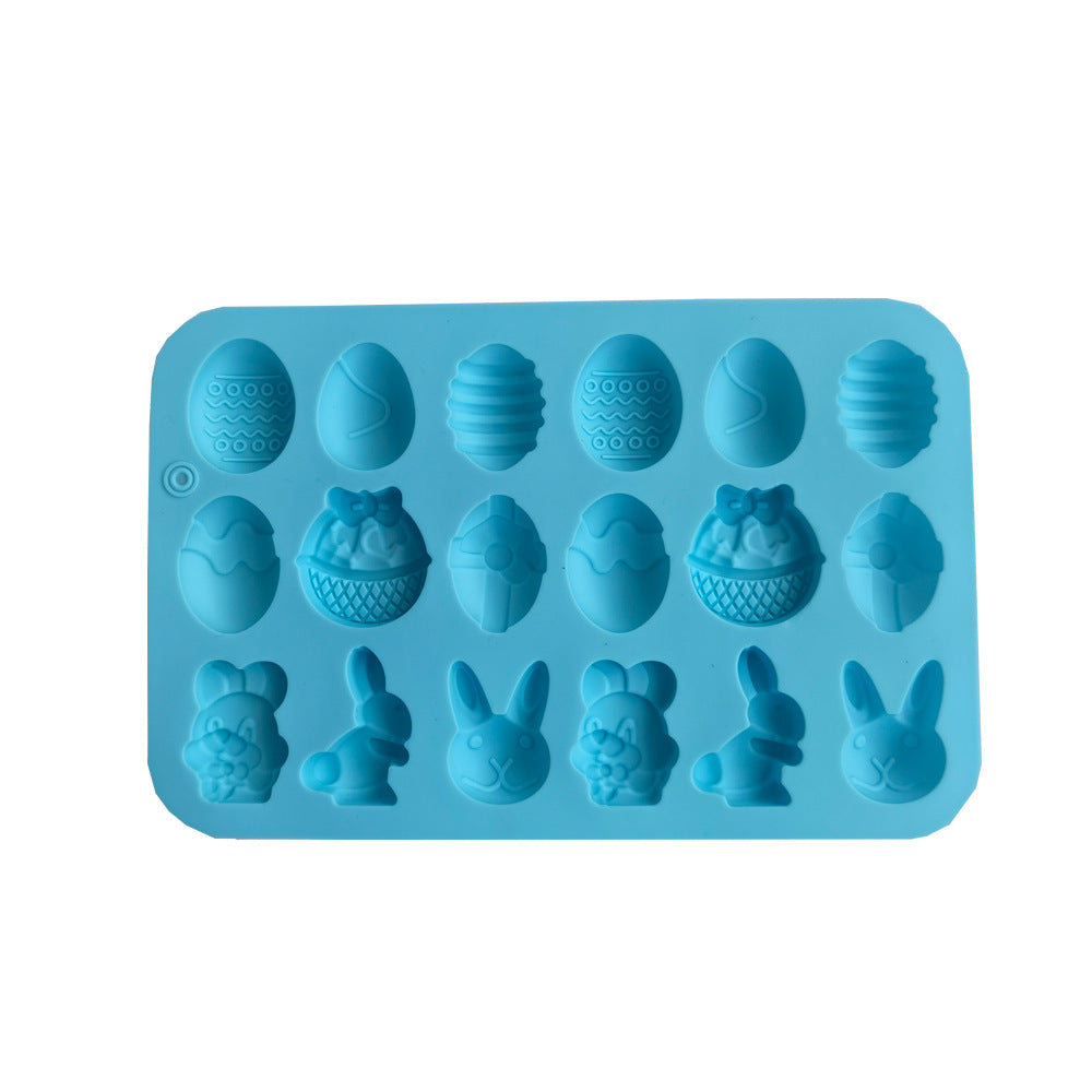 Silicone 18 ovo de páscoa coelho molde de chocolate sorvete geléia pudim sabão bolo molde ferramentas de cozimento