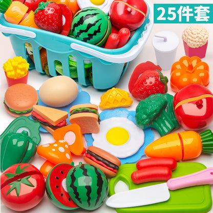 Children's Play House Toys Kitchen Girls Shopping Cart Vegetables Cut and Watch Baby Cut Fruits Boy Combination Fun