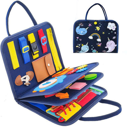 Children's learning board wholesale early education toys life common sense dressing tie shoelace felt bag baby felt busy board