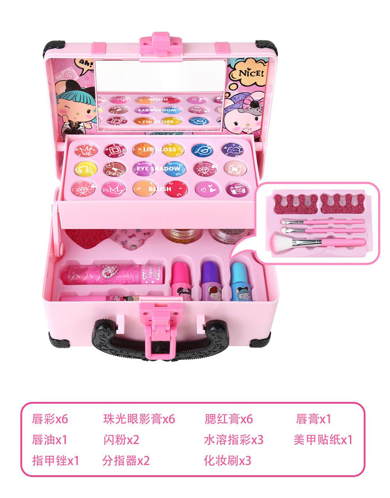 Cross-border children's cosmetics toys 68927 princess nail polish handbag Amazon girls makeup box gift