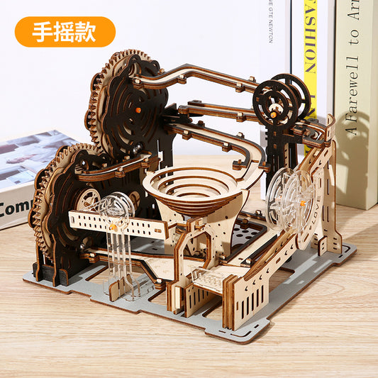 3D three-dimensional jigsaw puzzle mechanical track ball simulation three-dimensional model decoration educational wooden puzzle children's toys