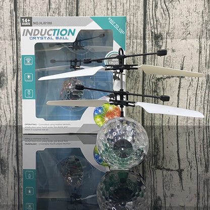 Cross-border induction aircraft toy gesture induction little flying fairy glowing suspended crystal ball street stall toy wholesale