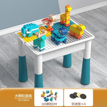 Children's multi-function building block table large particles compatible with LEGO building blocks large baby assembled toys educational learning table