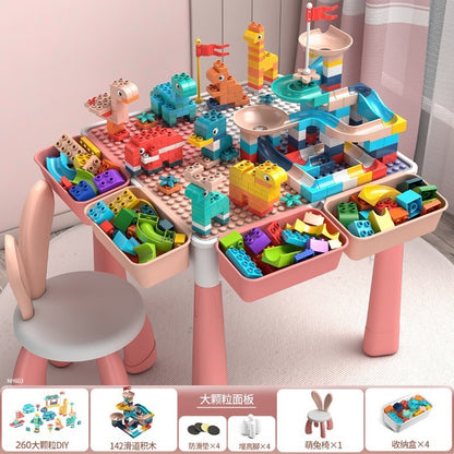 Children's multi-function building block table large particles compatible with LEGO building blocks large baby assembled toys educational learning table