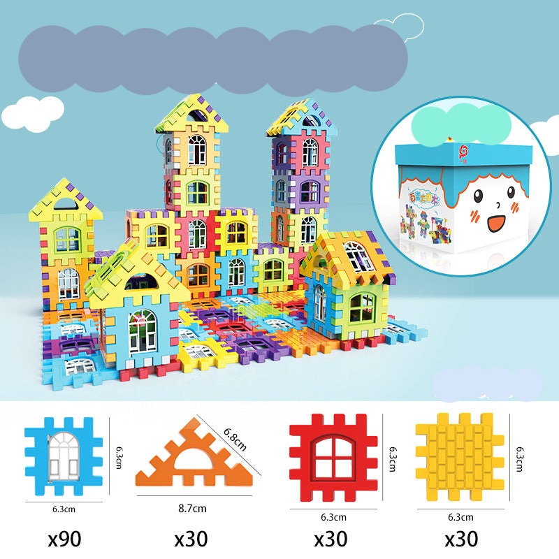 Children's large particle block building blocks can open the door plastic spelling castle assembly kindergarten early education