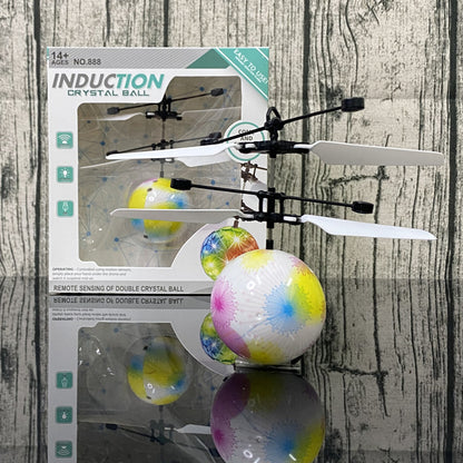 Cross-border induction aircraft toy gesture induction little flying fairy glowing suspended crystal ball street stall toy wholesale