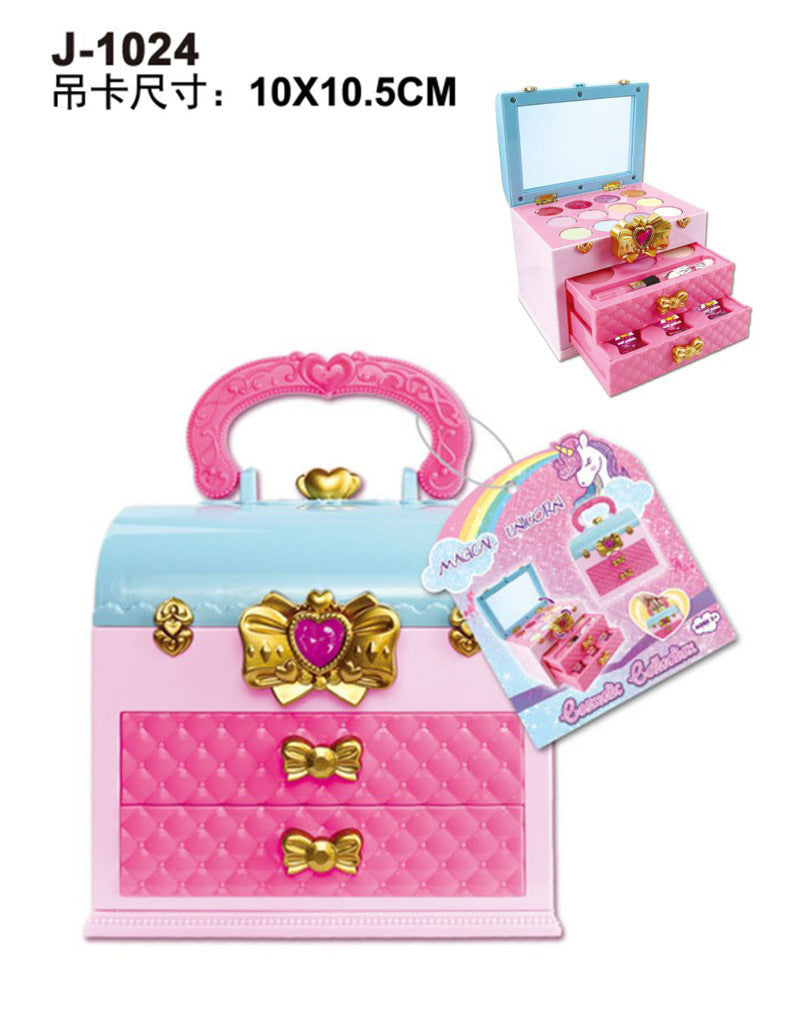 Cross-border children's cosmetics toys 68927 princess nail polish handbag Amazon girls makeup box gift