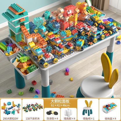 Children's multi-function building block table large particles compatible with LEGO building blocks large baby assembled toys educational learning table